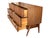 Burnt Umber Mid-Century Modern Walnut Dresser With Sculpted Integrated Pulls and Splayed Legs” For Sale - Image 8 of 15