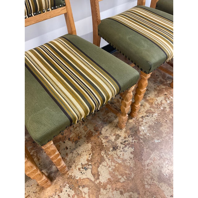 1970s Set of 6 Mid-Century Modern Oak Dining Chairs Attributed to Henning Kjaernulf For Sale - Image 14 of 17