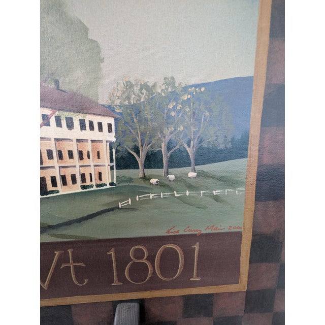 Lisa Curry Mair Handpainted Americana Decorative Fireplace Screen Rare For Sale - Image 4 of 4