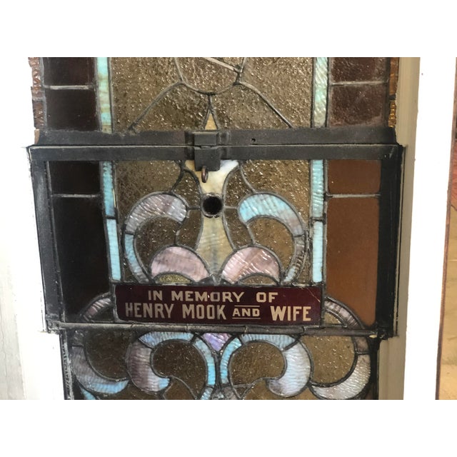 1920s Vintage Stained Glass Church Window For Sale - Image 10 of 13