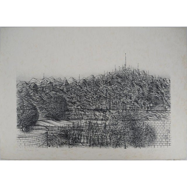 Jean Carzou, The Hill, 1983, Original Lithograph For Sale - Image 8 of 8