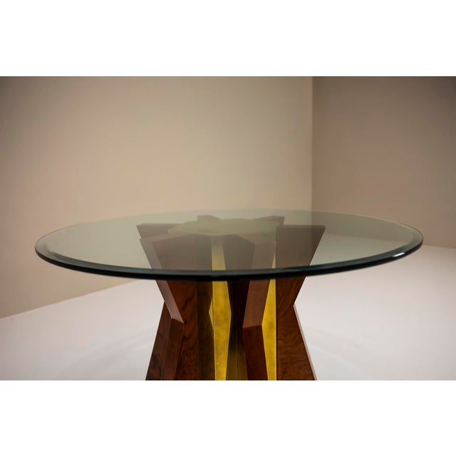 Dining Table with Round Glass Top by Tommaso Barbi, 1970s For Sale - Image 6 of 16