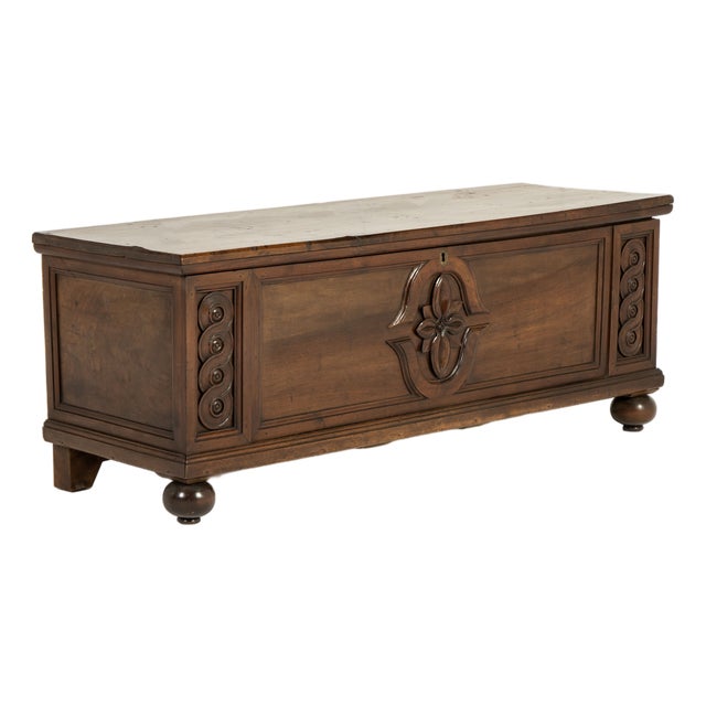 Italian Walnut Coffer, 18th Century For Sale