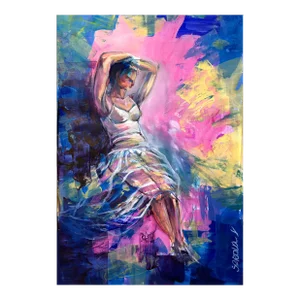 Original Figurative Oil Painting of Abstract Female Women Figure by Valeriya Serova