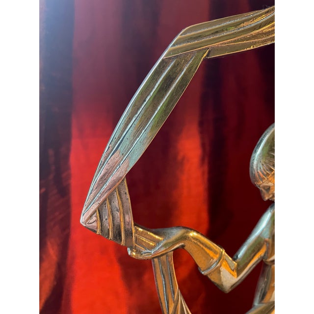 Silver Janlé, Nude Figurative Composition, 1920s, Bronze, Chrome Plating & Granite For Sale - Image 8 of 15