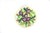 Vintage hand painted plum fruit large ceramic plate with a scalloped edge and yellow rope detail. This is in very good...