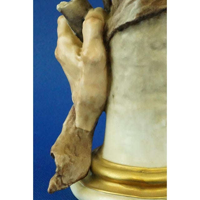 20th Century Ironic Bust of an Elderly Man with a Pipe by Giuseppe Cappè for Capodimonte, Italy, 1950s For Sale - Image 17 of 18