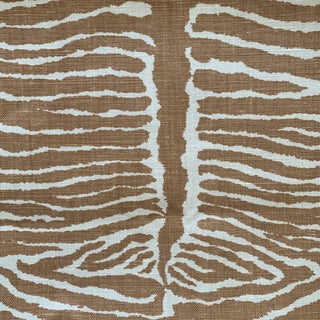 Brunschwig & Fils Caramel Le Zebre Linen Fabric For Sale