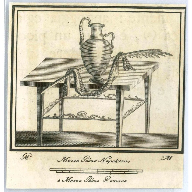 Ancient roman fresco, from the series "antiquities of herculaneum", is an original etching on paper realized by an...