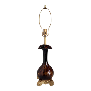 Murano Art Glass Tortoise Shell Pattern Table Lamp