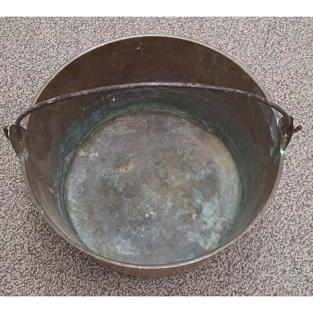 Mid 19th Century American Cast Brass and Forged Iron Handled Pail Bucket, Circa 1860s For Sale - Image 5 of 9