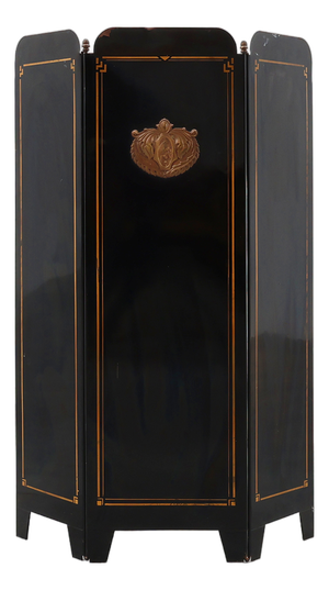 Art Deco French Black and Gold Fireplace Screen, 1930s