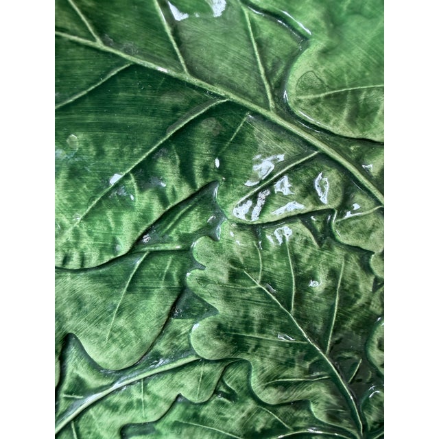 Italian Vietri Foglia Fresca Leaf Majolica Charger Plates — Set of 3 For Sale - Image 10 of 12