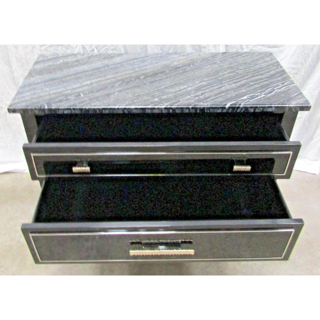New Caracole Black Marble Modern en Vogue Nightstand Sig-419-065 For Sale In Miami - Image 6 of 12