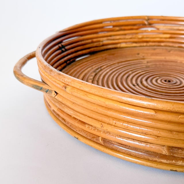 Gabriella Crespi 1970's Italian Style Pencil Reed Tray For Sale - Image 4 of 11