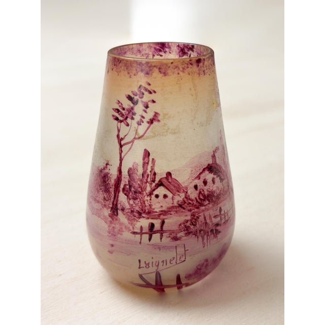 Art Nouveau Laignelet Pink Glass Vase, 1890s For Sale - Image 18 of 18