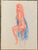 Figurative 1990 Neil Meitzler Pink and Blue Female Nude For Sale - Image 3 of 3