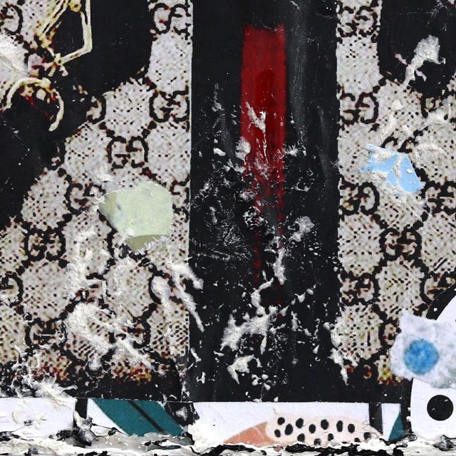 2020s Gucci Glam - Abstract Colorful Textural Luxury Inspired Collage Original Artwork by Marion Duschletta For Sale - Image 5 of 10