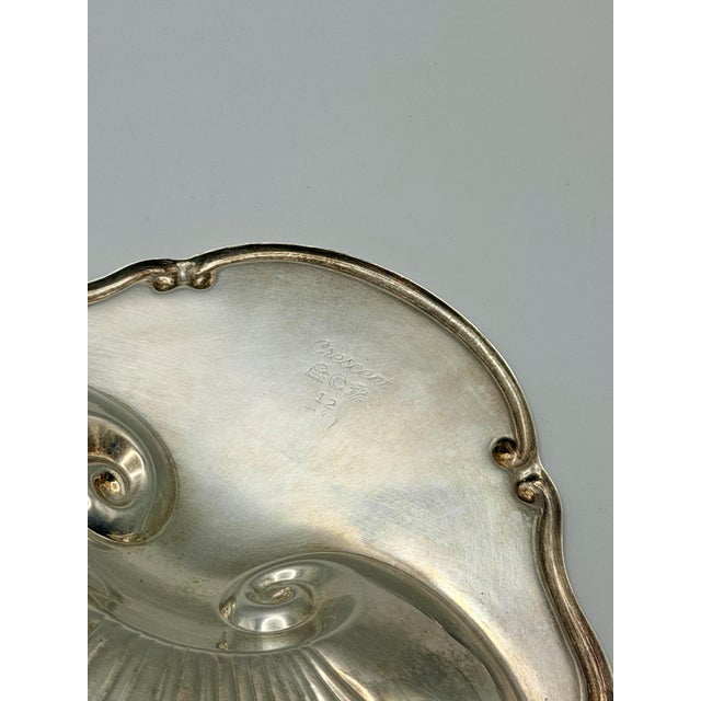 Vintage Silver-Plated Footed Shell Shaped Serving Tray With Fish Feet For Sale In Chicago - Image 6 of 8