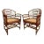 1960 Brighton Pavilion Style Chinoiserie Bamboo Side Arm Chairs - Set of 2 For Sale