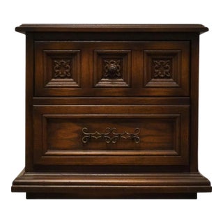 American of Martinsville Spanish Mediterranean Style 26" Two Drawer Nightstand 9240-371 For Sale