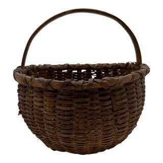 Avery Fine Antique Pennsylvania Folk Art Woven Split Oak Basket, 19th Century For Sale