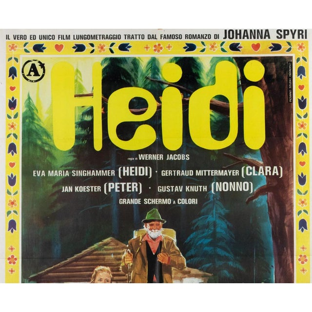 Vintage Italian Heidi Film Poster, 1950s For Sale - Image 3 of 7