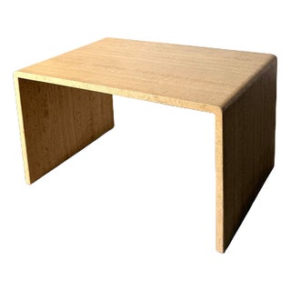 Vintage Minimalist Travertine Side Table For Sale
