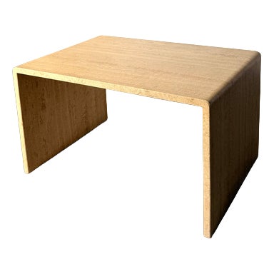 Vintage Minimalist Travertine Side Table For Sale