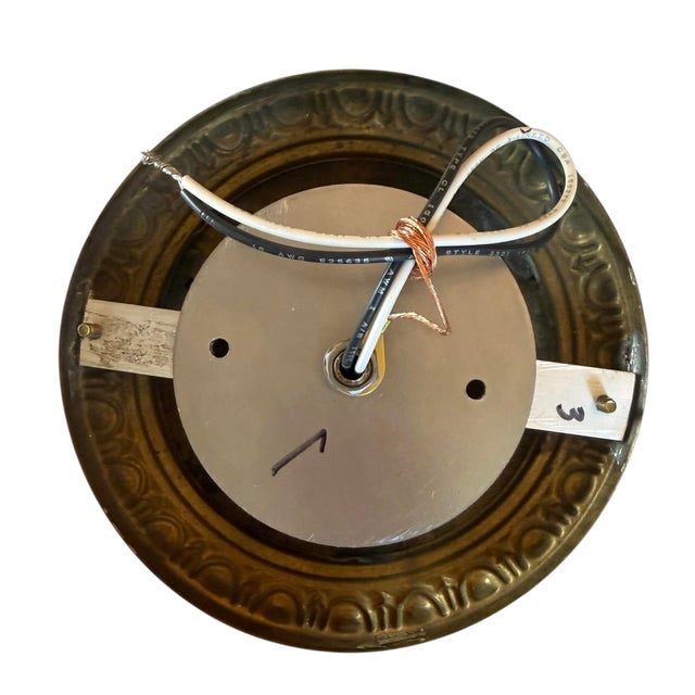 1920s Circa 1920’s Clamshell Ceiling Light With Rare Brass Canopy For Sale - Image 5 of 5