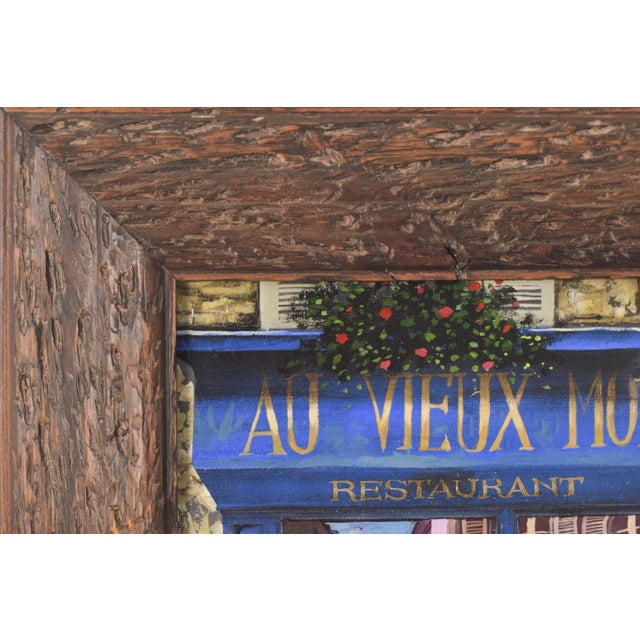 Paris Café Au Vieux Montmartre, 1994, Oil on Canvas For Sale - Image 7 of 13