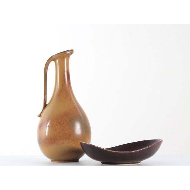 Brown Scandinavian Ceramic Jug by Gunnar Nylund for Rörstrand, 1950s For Sale - Image 8 of 9