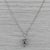 0.68ctw Sapphire Diamond Halo Pendant Necklace 14k White Gold 18" Cable Chain For Sale - Image 4 of 6
