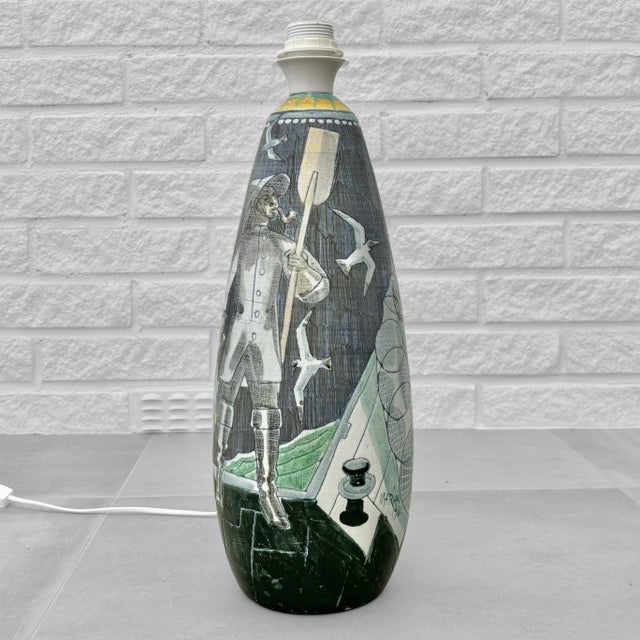 Scandinavian Ceramic Floor Lamp by Marian Zawadzki for Tilgmans, 1961 For Sale - Image 9 of 16