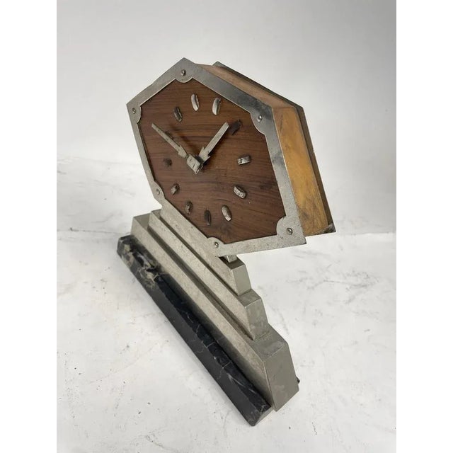 Art Deco Clock with Marble Base, 1930s For Sale - Image 3 of 10