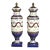 Pair of Antique French Porcelain Hand Painted & Gilt Decorated Bolted Urns Vases For Sale