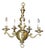 1990s English Georgian Style Heavy Brass 5 Arm Electric Chandelier For Sale