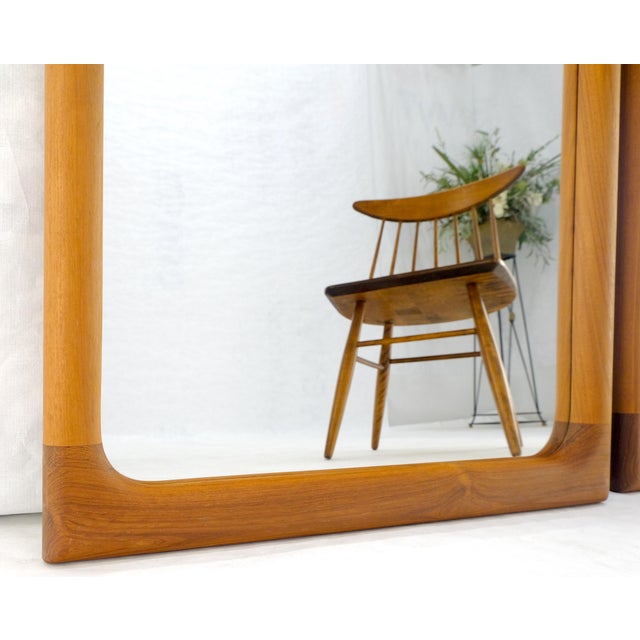 Pair of Teak Dome Shape Solid Teak Danish Mid Century Modern Mirrors MINT For Sale - Image 12 of 15