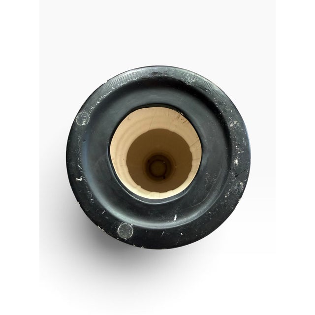 Vintage Black & Gold Checkerboard Candlestick | Hand-Painted Decorative Taper Holder For Sale In Portland, ME - Image 6 of 6