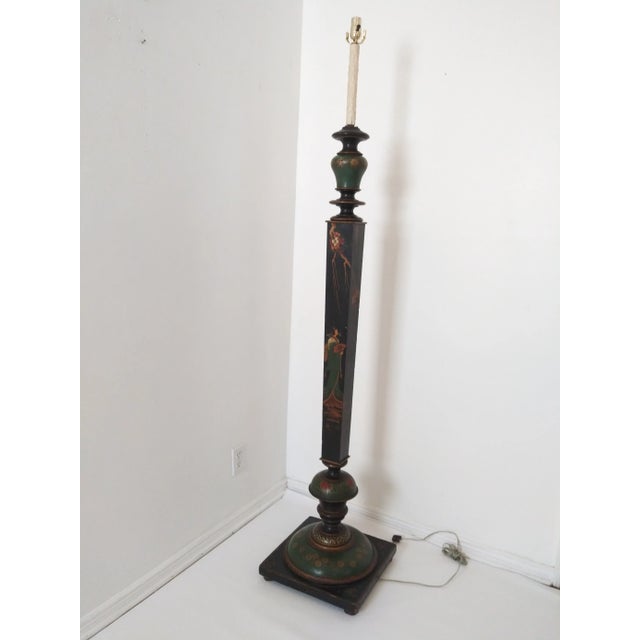 Vintage Asian Hand Painted Floor Lamp For Sale - Image 12 of 13