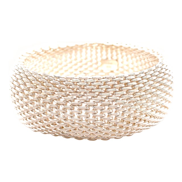 Tiffany & Co. Sterling Silver Somerset Mesh Weave Bracelet 116g For Sale