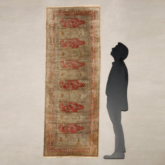Kayseri rug in cotton and silk, fine knot, hand-made. This piece is attributed to the mentioned designer/maker. It has no...