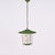 Mid-Century Italian Round Opaline Glass and Brass Green Lantern Chandelier, 1950s For Sale - Image 4 of 18
