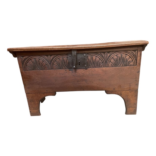 English Plank Chest in Oak, 1670 For Sale