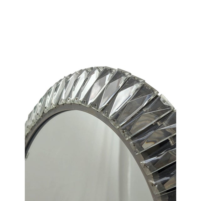 Late 20th Century Circular Wall Mirror with Crystal Prisms, 1970s For Sale - Image 5 of 7