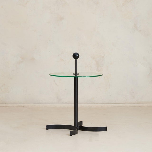 Vintage Italian Iron + Glass Top Side Table - 2 Available For Sale - Image 4 of 11