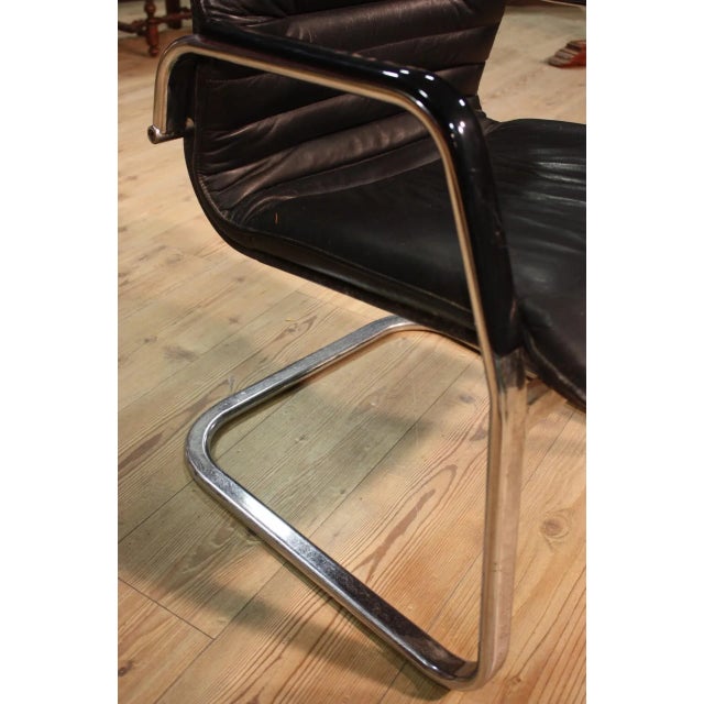 1980s Plastic, Iron & Imitation Leather Armchair, 1980s For Sale - Image 5 of 15