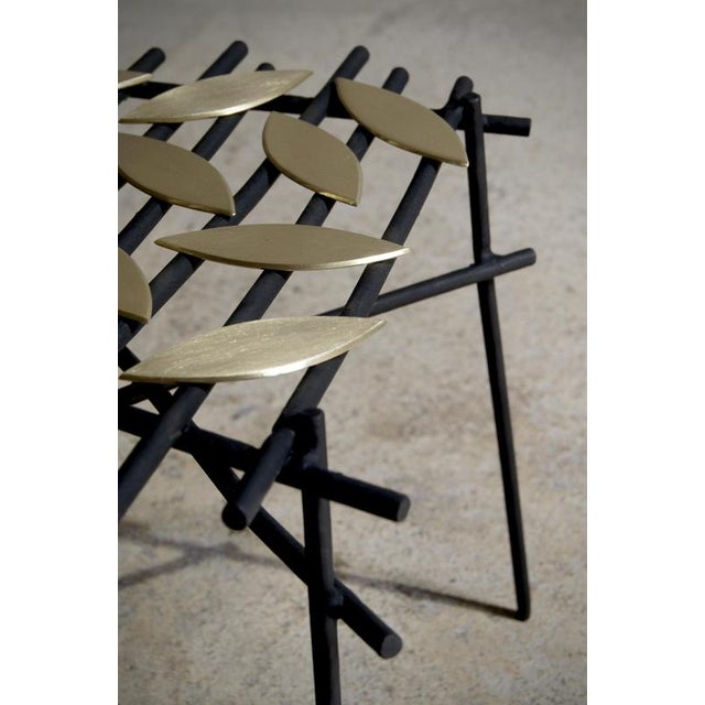 Metal Autumn Chair in Steel and Brass by Frederic Gaillard For Sale - Image 7 of 8