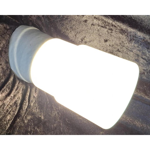 Art Deco Wall Lamp with Opaque White Stepped Glass Shade in a Porcelain Mount, 1930s For Sale - Image 3 of 9