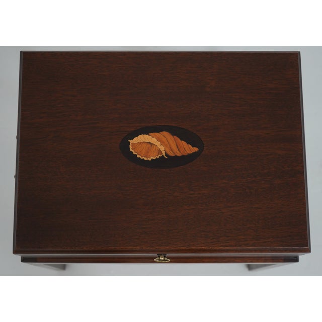1990s Madison Square Mahogany Inlaid Silver Lidded Box For Sale - Image 5 of 16
